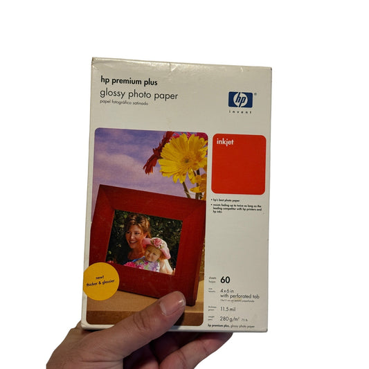 HP Premium Plus 4x6 Inkjet Glossy Photo Paper – 60 Sheets